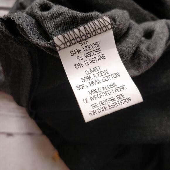 THEORY Color Block Grey Black Jersey Long Sleeve Zip Dress, sz S - Picture 6 of 6